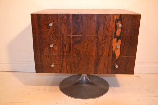 Rosewood & Steel Mushroom Chest Of Drawers